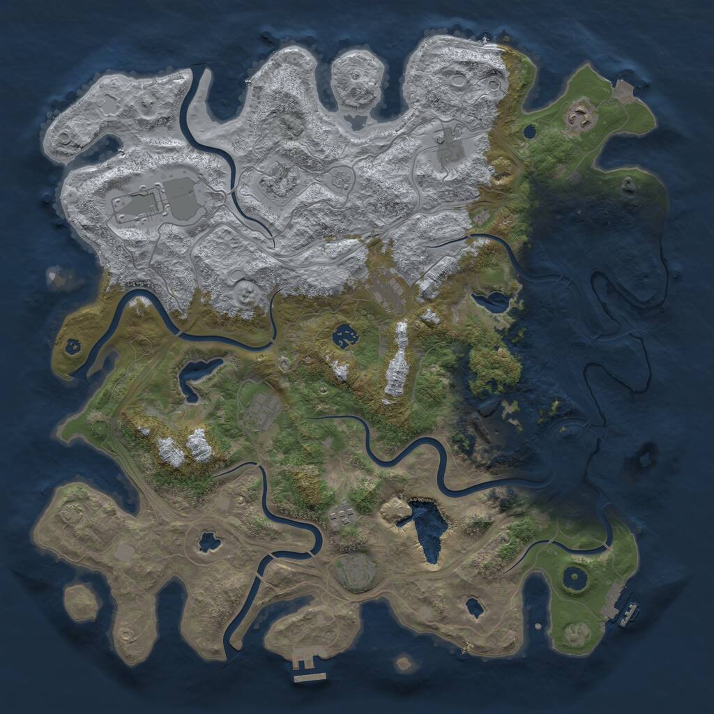 Rust Map: Procedural Map, Size: 4500, Seed: 1824900161, 16 Monuments
