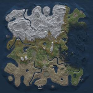 Thumbnail Rust Map: Procedural Map, Size: 4500, Seed: 1824900161, 16 Monuments