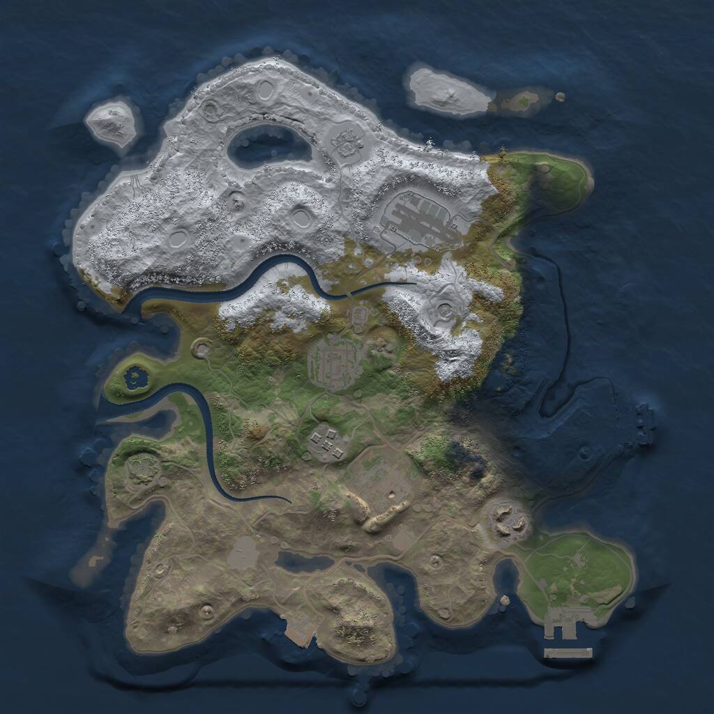 Rust Map: Procedural Map, Size: 3000, Seed: 7386, 11 Monuments