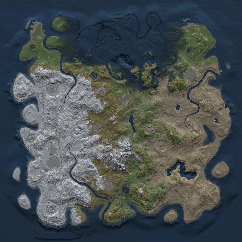 Rust Map: Procedural Map, Size: 5000, Seed: 1294523795, 17 Monuments