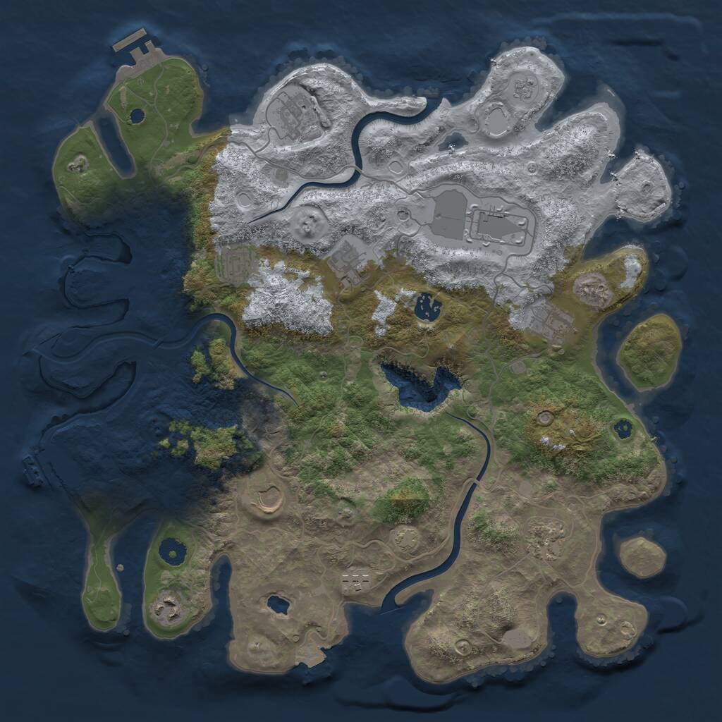 Rust Map: Procedural Map, Size: 4000, Seed: 1682439985, 16 Monuments
