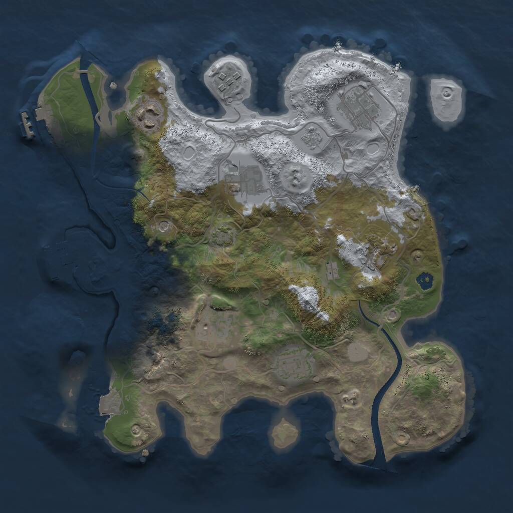 Rust Map: Procedural Map, Size: 3000, Seed: 104629729, 13 Monuments