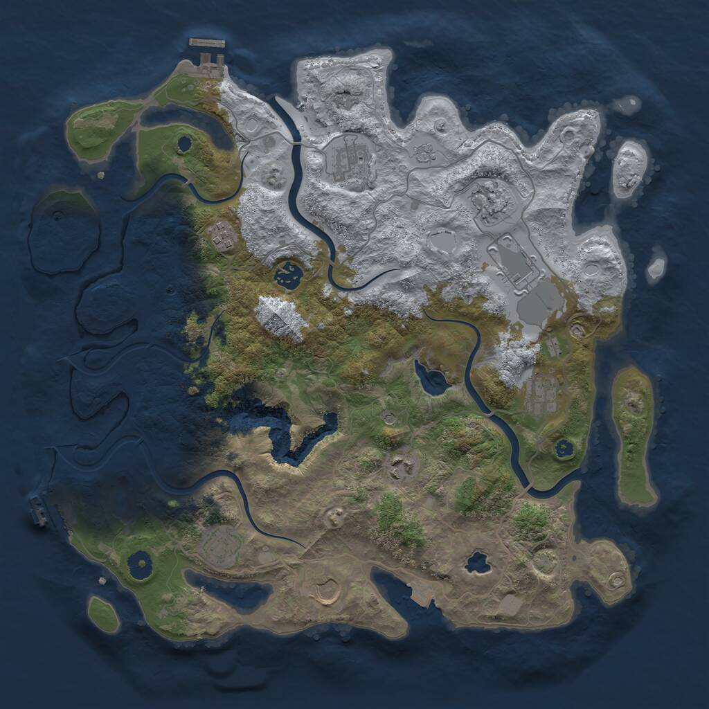 Rust Map: Procedural Map, Size: 4000, Seed: 401120961, 15 Monuments