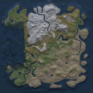 Thumbnail Rust Map: Procedural Map, Size: 5000, Seed: 2053373354, 17 Monuments
