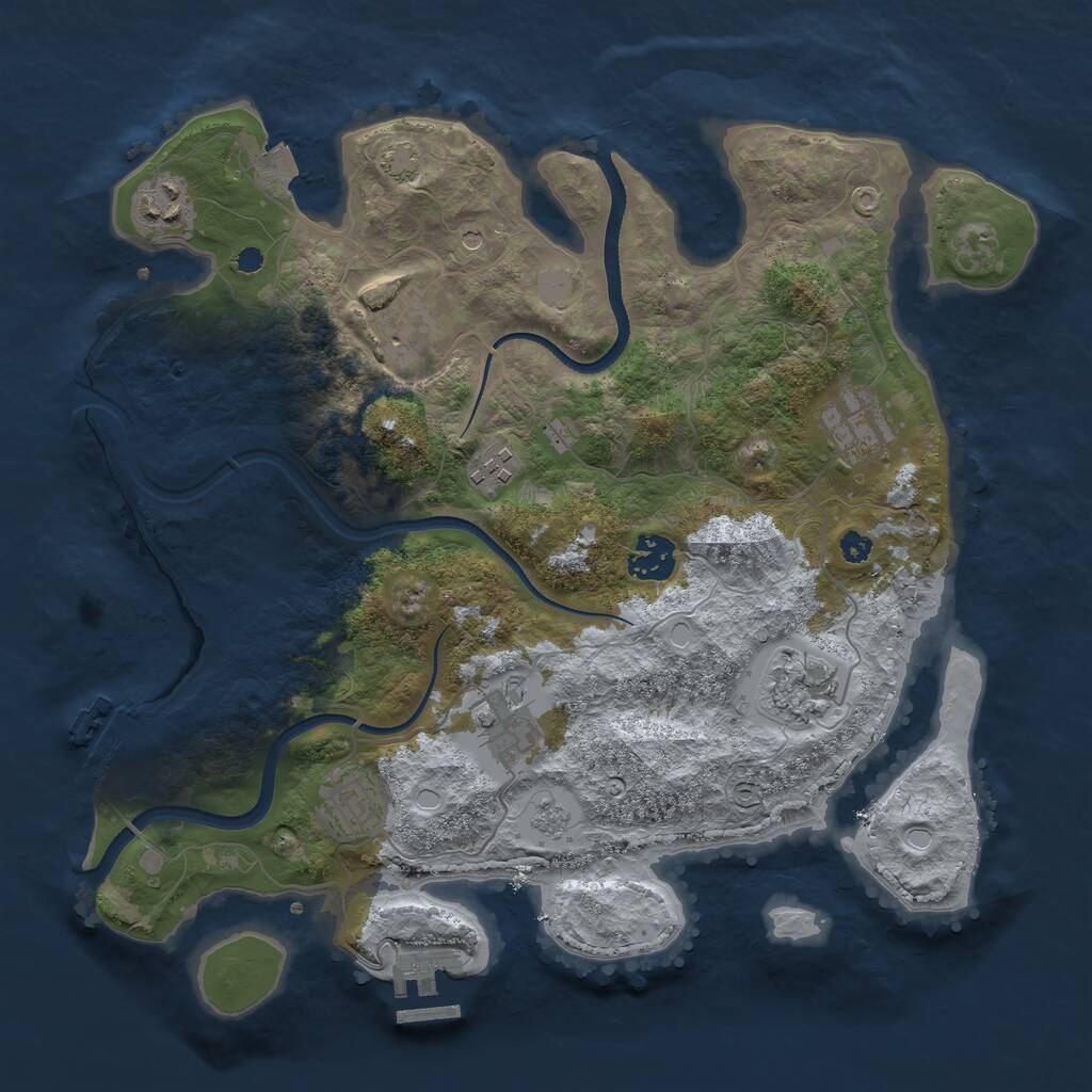 Rust Map: Procedural Map, Size: 3440, Seed: 481981, 14 Monuments