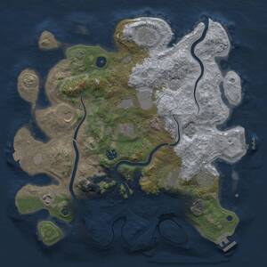 Thumbnail Rust Map: Procedural Map, Size: 3700, Seed: 1645713283, 16 Monuments