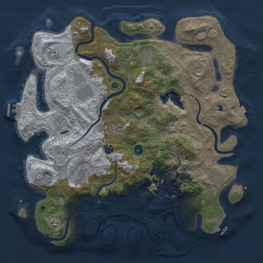 Rust Map: Procedural Map, Size: 4250, Seed: 1253899615, 17 Monuments