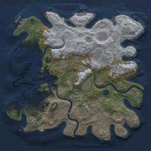 Thumbnail Rust Map: Procedural Map, Size: 3818, Seed: 2883528, 16 Monuments