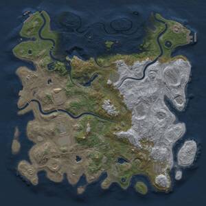 Thumbnail Rust Map: Procedural Map, Size: 4500, Seed: 1708439948, 17 Monuments