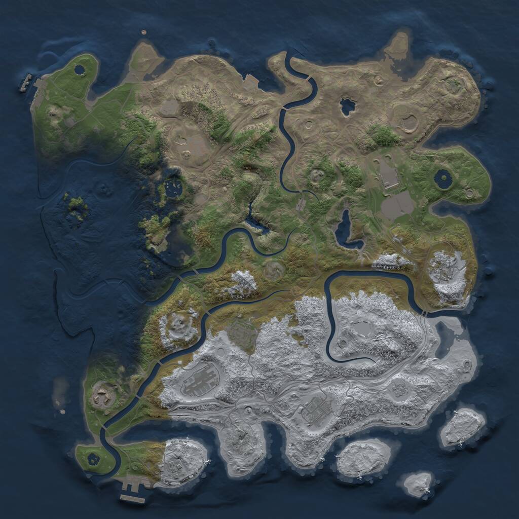 Rust Map: Procedural Map, Size: 4250, Seed: 1006216882, 17 Monuments