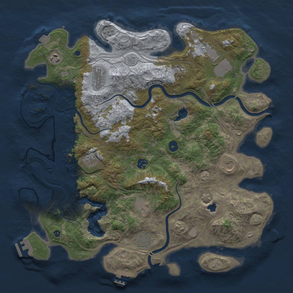 Rust Map: Procedural Map, Size: 4250, Seed: 1574915995, 16 Monuments