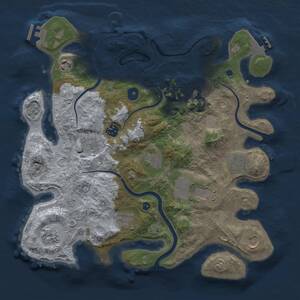 Thumbnail Rust Map: Procedural Map, Size: 3700, Seed: 2022916261, 17 Monuments
