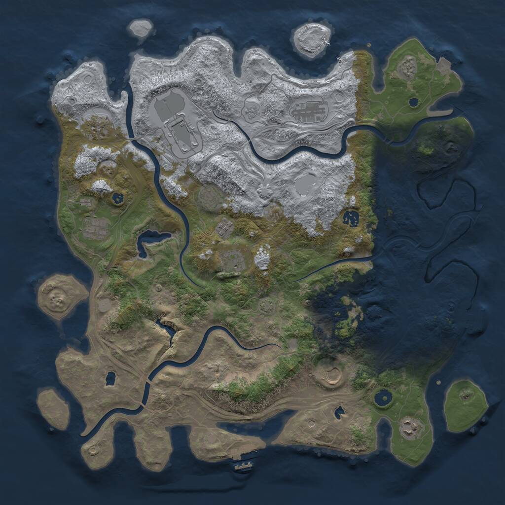 Rust Map: Procedural Map, Size: 4500, Seed: 311002484, 16 Monuments
