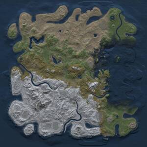 Thumbnail Rust Map: Procedural Map, Size: 5000, Seed: 738624870, 17 Monuments