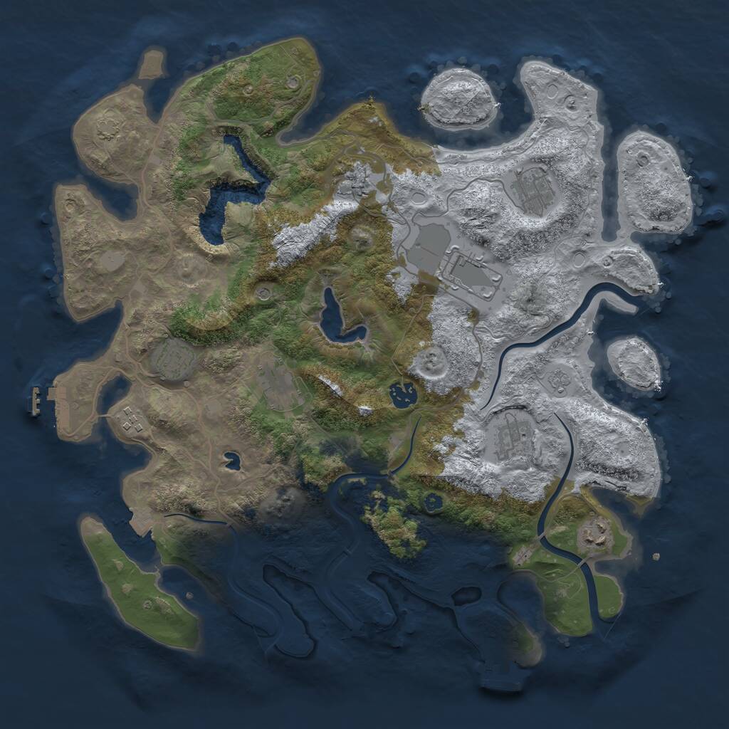 Rust Map: Procedural Map, Size: 4000, Seed: 734158959, 15 Monuments