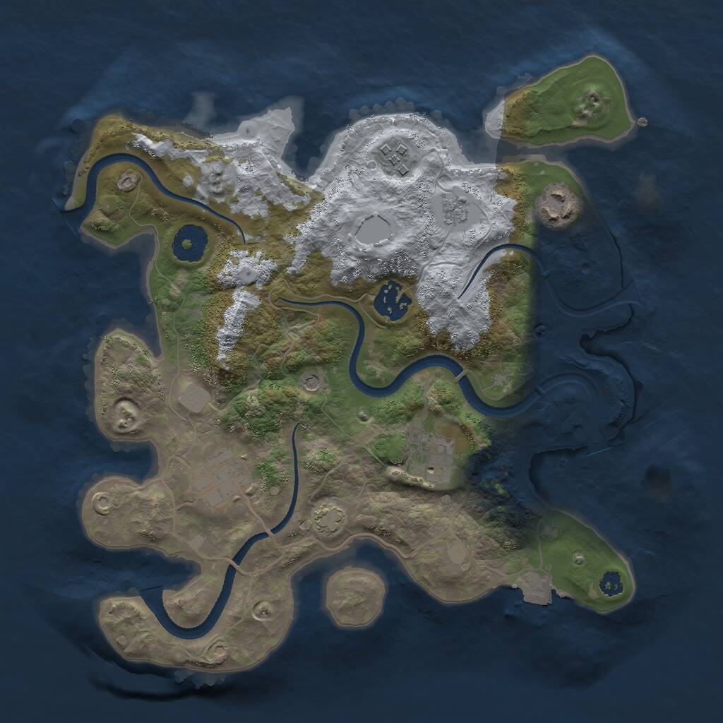 Rust Map: Procedural Map, Size: 3000, Seed: 404626141, 9 Monuments