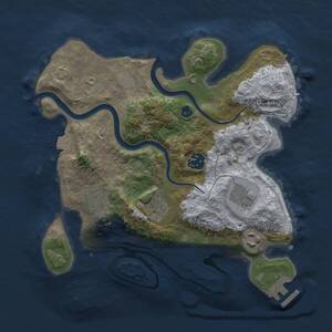 Thumbnail Rust Map: Procedural Map, Size: 3000, Seed: 1553879043, 9 Monuments