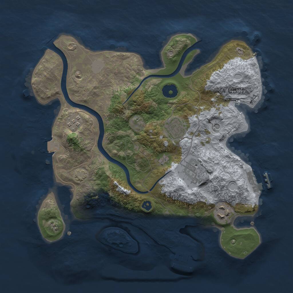 Rust Map: Procedural Map, Size: 3000, Seed: 1553879043, 9 Monuments