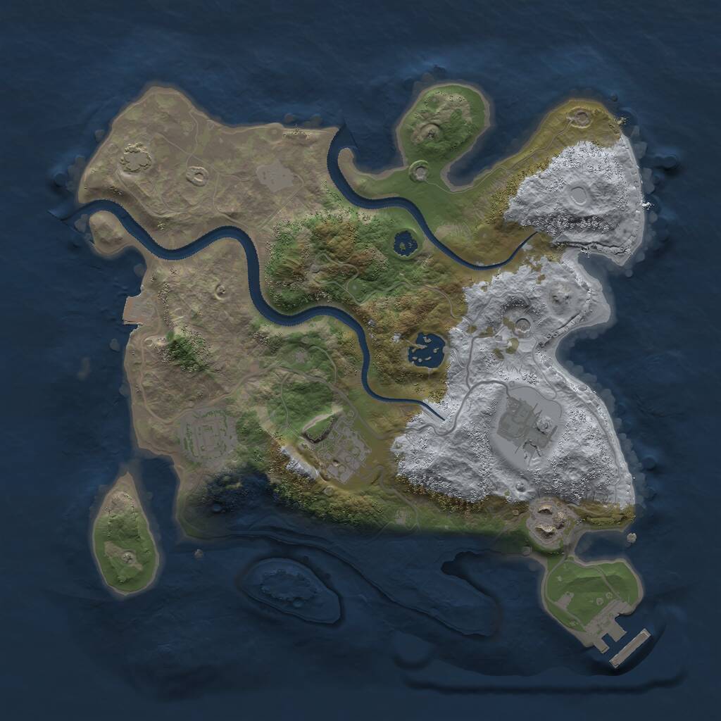 Rust Map: Procedural Map, Size: 3000, Seed: 1553879043, 9 Monuments
