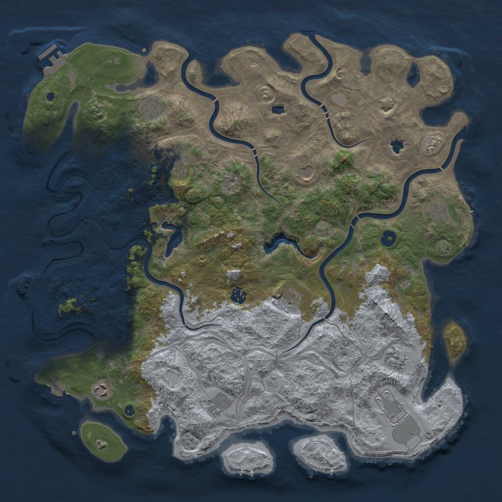Rust Map: Procedural Map, Size: 4800, Seed: 210753013, 17 Monuments