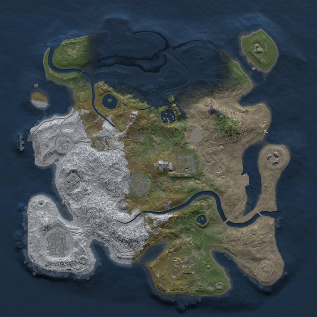Rust Map: Procedural Map, Size: 3200, Seed: 478552, 13 Monuments