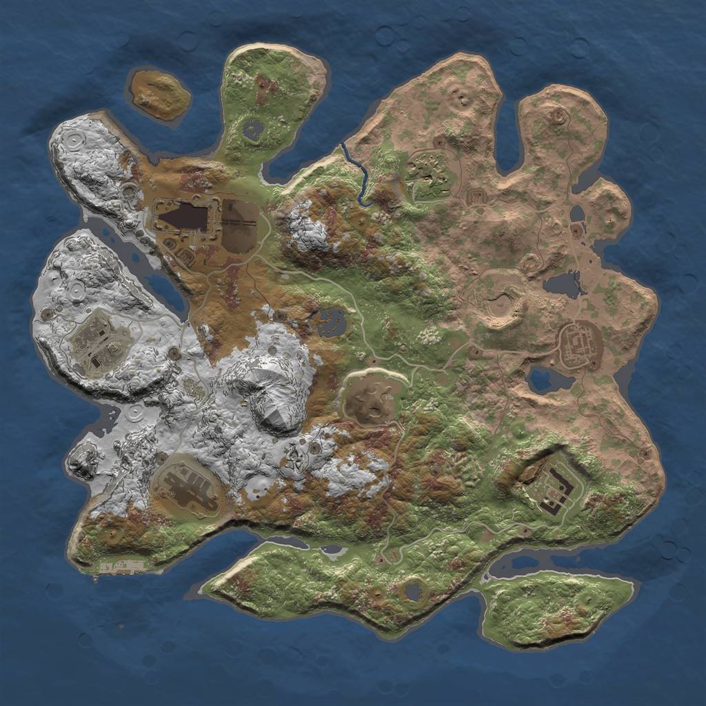 Rust Map: Procedural Map, Size: 3500, Seed: 324, 14 Monuments