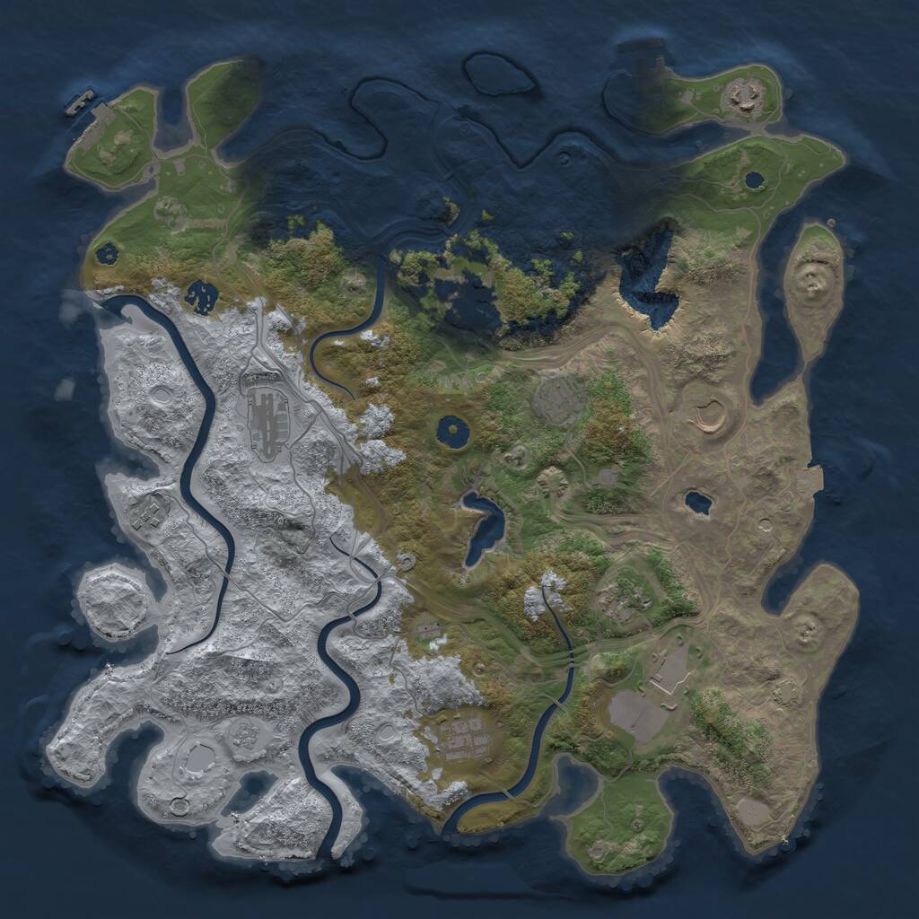 Rust Map: Procedural Map, Size: 4250, Seed: 25647723, 16 Monuments