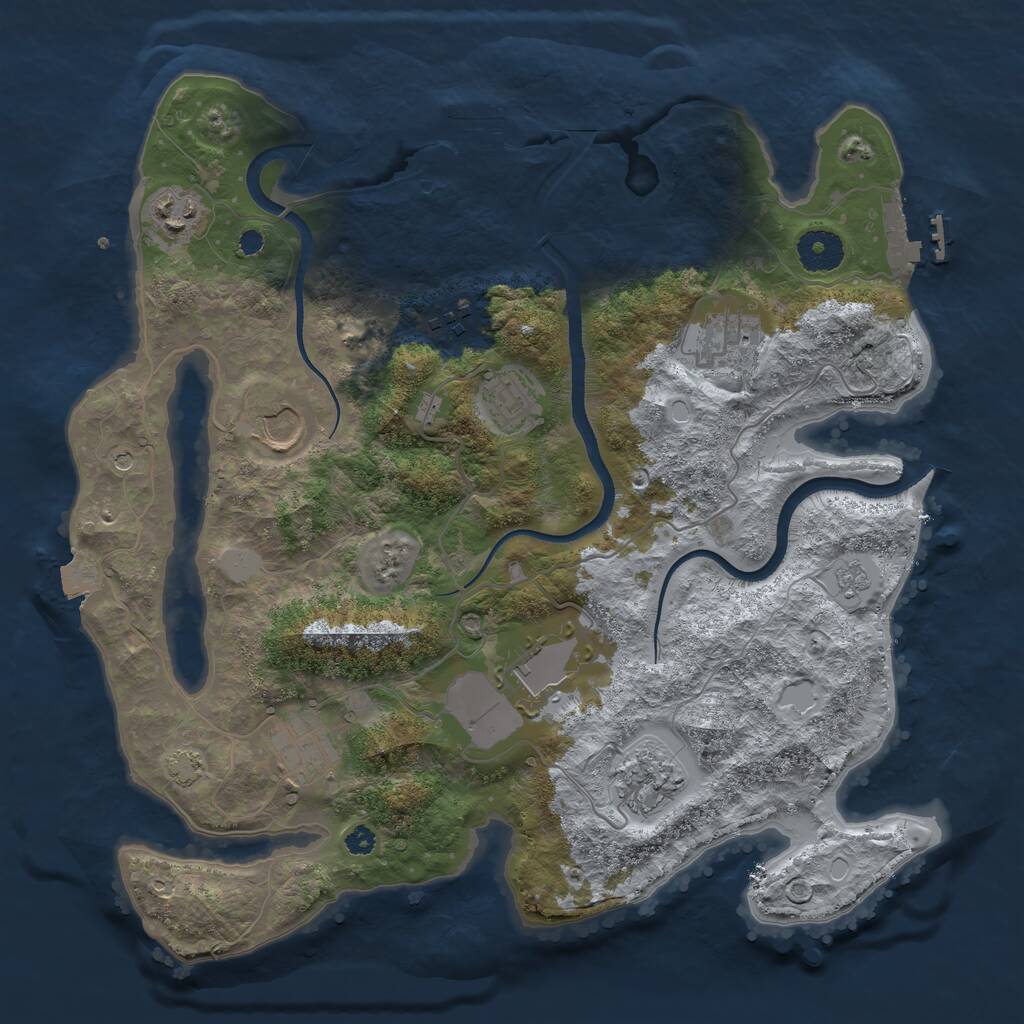 Rust Map: Procedural Map, Size: 3500, Seed: 1502882948, 14 Monuments