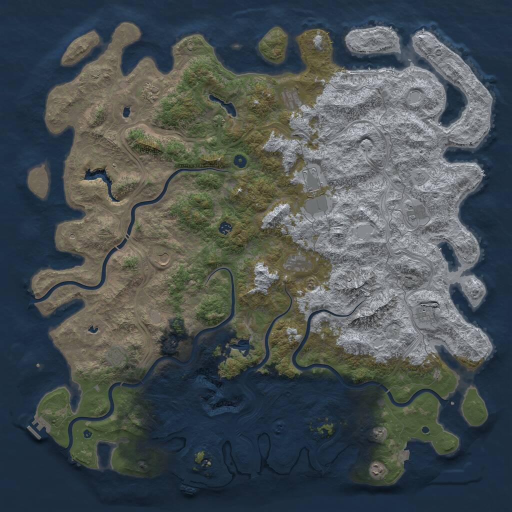 Rust Map: Procedural Map, Size: 6000, Seed: 16762898, 17 Monuments