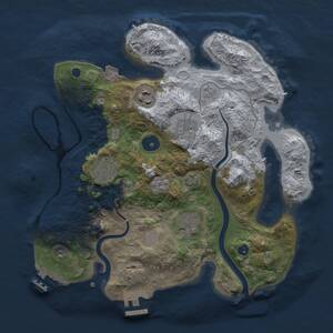 Thumbnail Rust Map: Procedural Map, Size: 3000, Seed: 2535, 11 Monuments