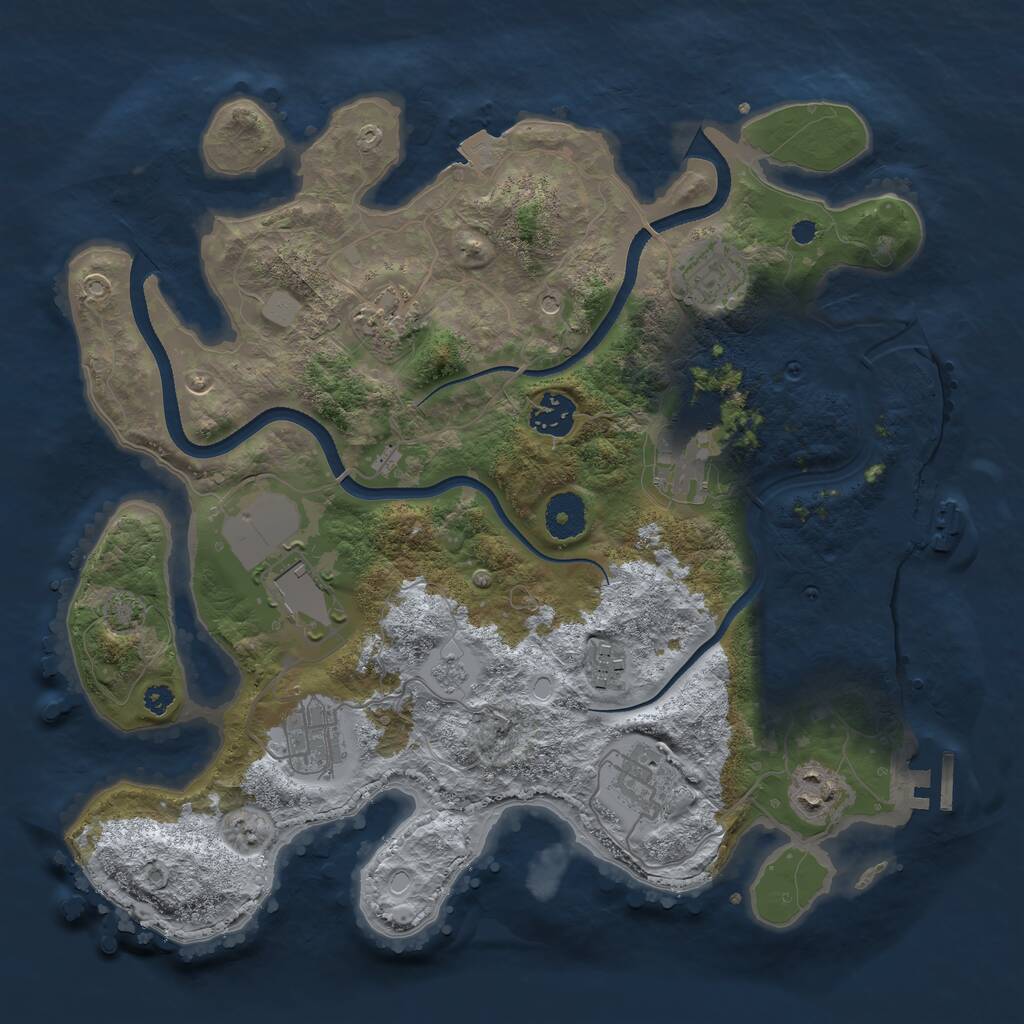Rust Map: Procedural Map, Size: 3500, Seed: 207690014, 15 Monuments
