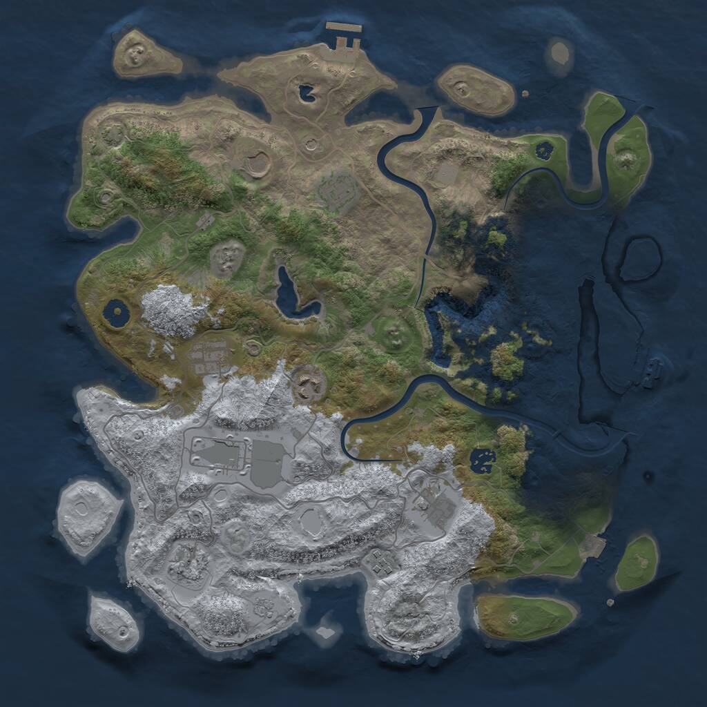 Rust Map: Procedural Map, Size: 4000, Seed: 493711403, 15 Monuments