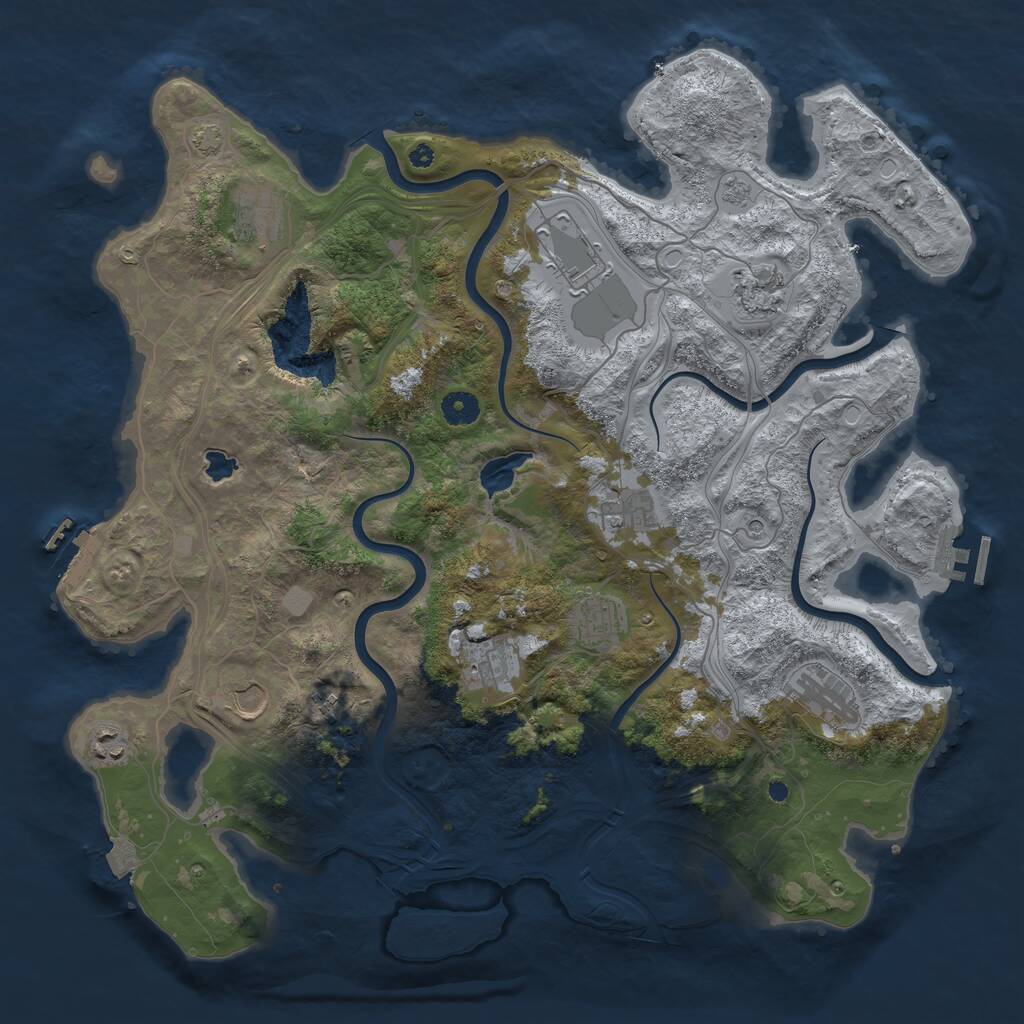 Rust Map: Procedural Map, Size: 4250, Seed: 1591442260, 16 Monuments