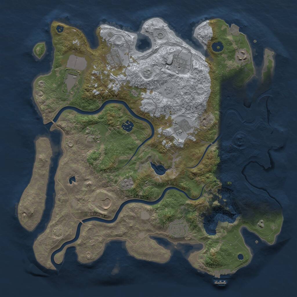 Rust Map: Procedural Map, Size: 4000, Seed: 1068726440, 16 Monuments