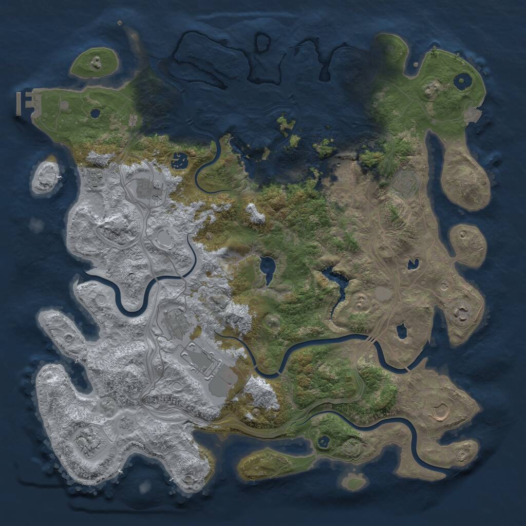 Rust Map: Procedural Map, Size: 4500, Seed: 3463453, 15 Monuments