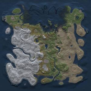 Thumbnail Rust Map: Procedural Map, Size: 4500, Seed: 3463453, 16 Monuments