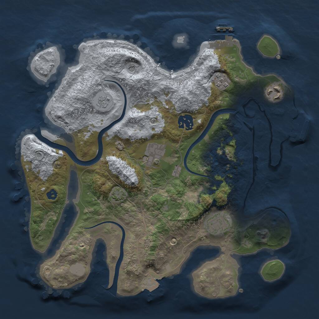 Rust Map: Procedural Map, Size: 3000, Seed: 308346, 11 Monuments