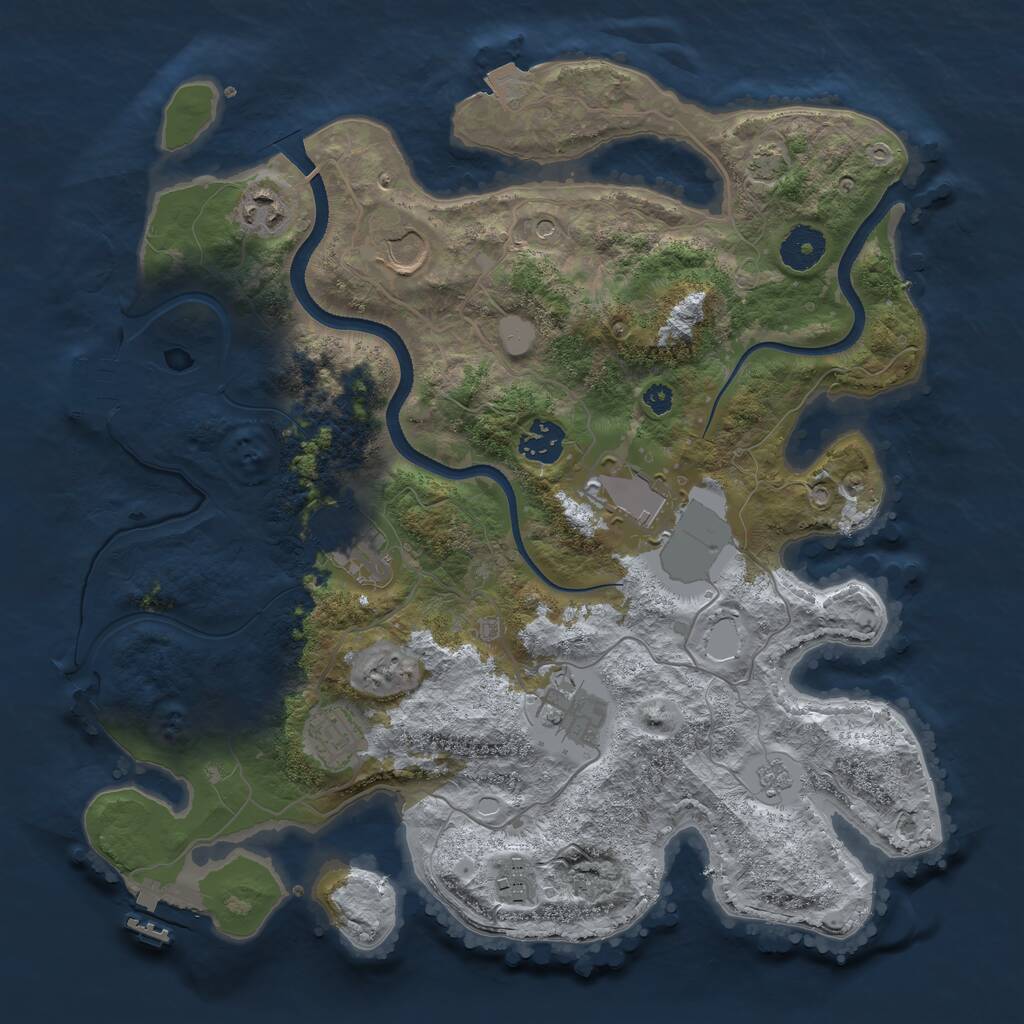 Rust Map: Procedural Map, Size: 3500, Seed: 1584581512, 14 Monuments