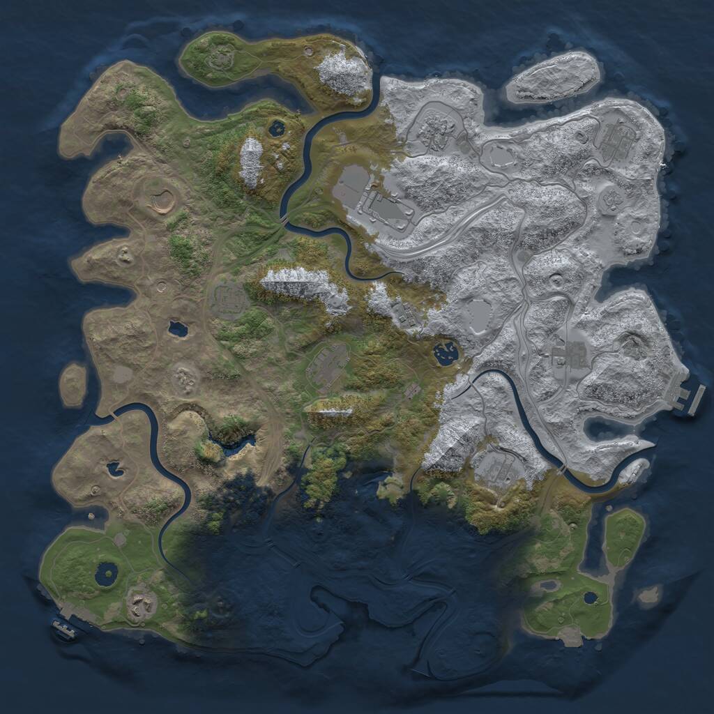 Rust Map: Procedural Map, Size: 4500, Seed: 1759034141, 17 Monuments