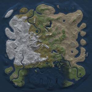 Thumbnail Rust Map: Procedural Map, Size: 5000, Seed: 1030470507, 17 Monuments