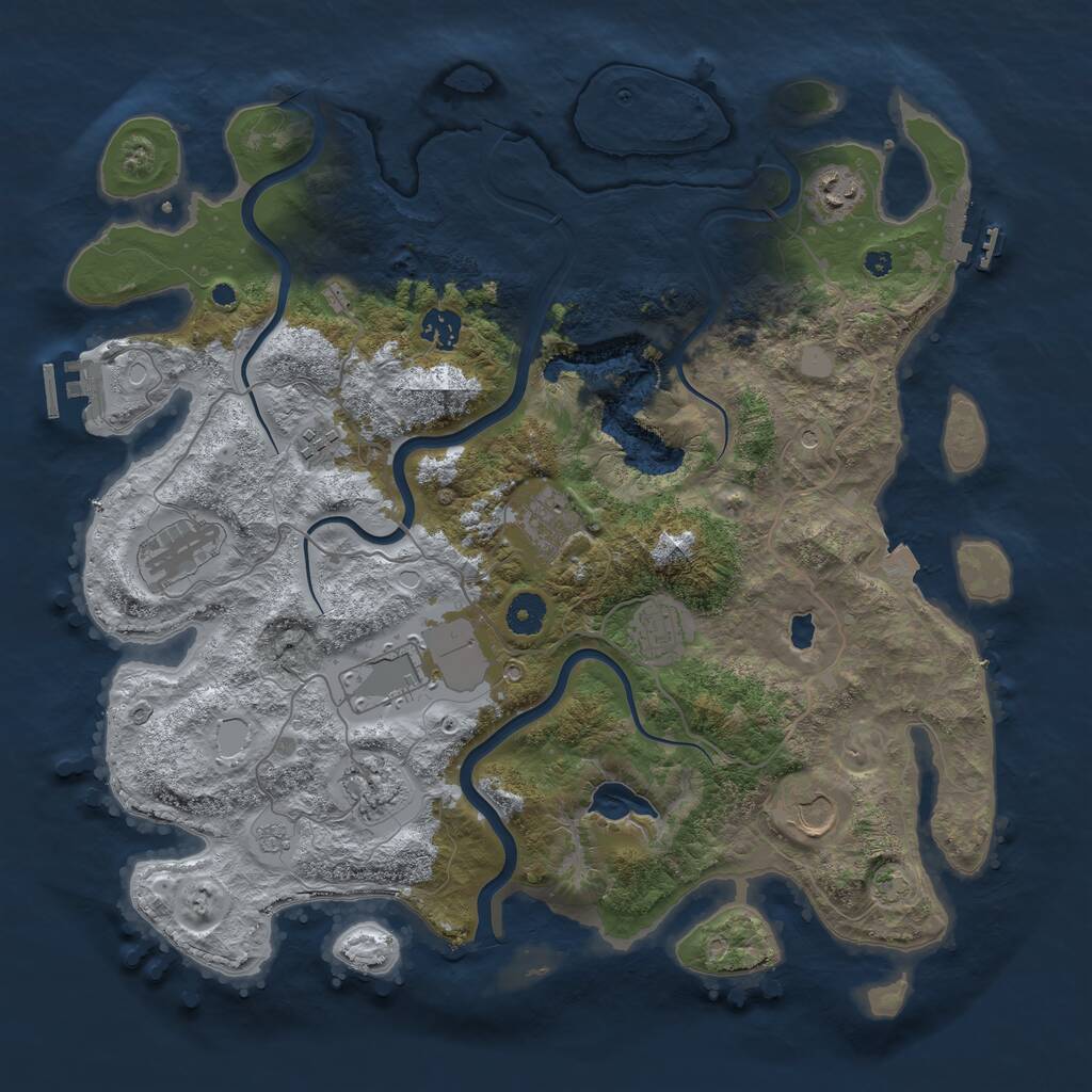 Rust Map: Procedural Map, Size: 4000, Seed: 454693191, 15 Monuments