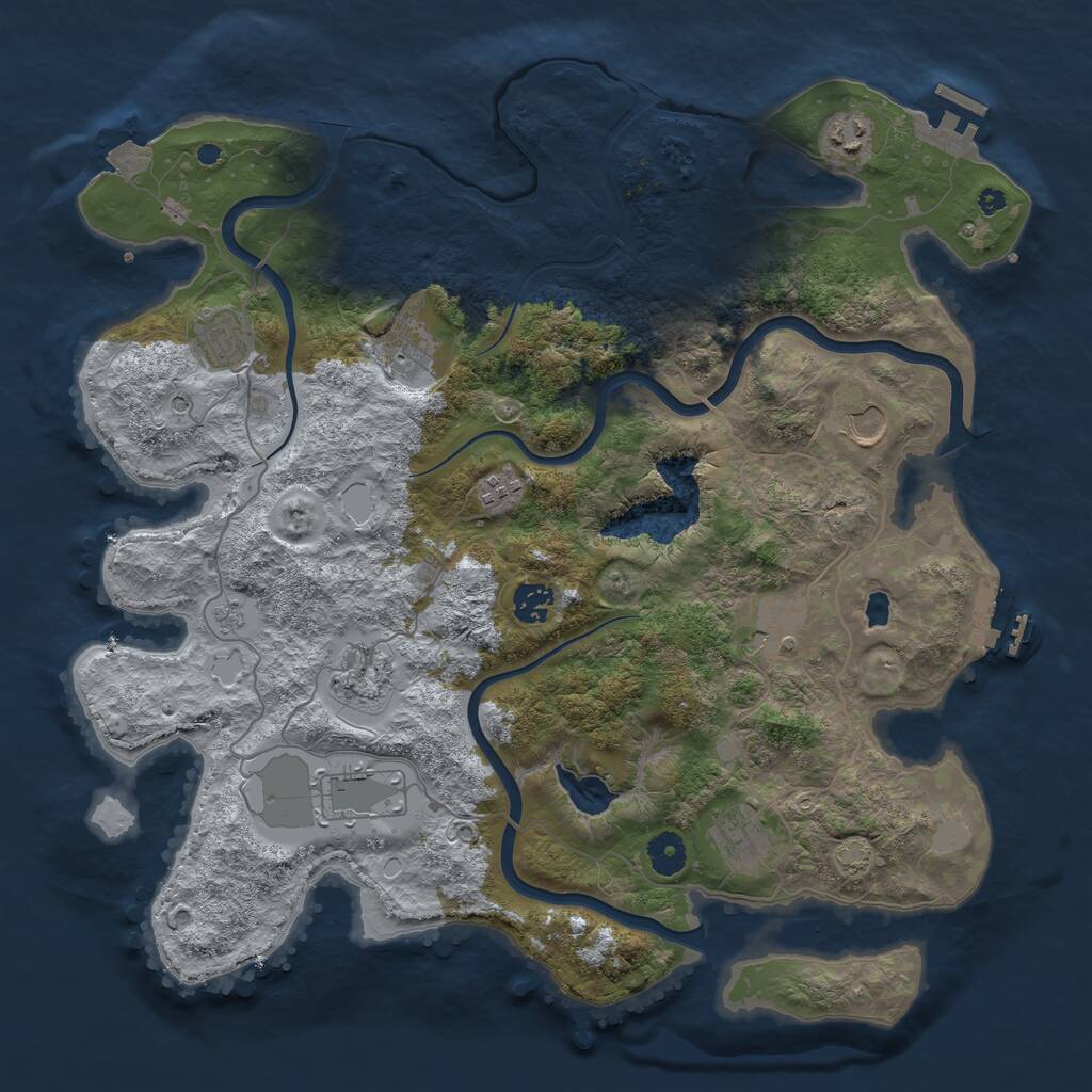 Rust Map: Procedural Map, Size: 4000, Seed: 18030034, 16 Monuments