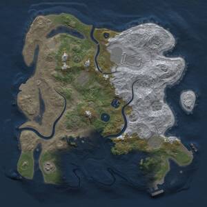 Thumbnail Rust Map: Procedural Map, Size: 3500, Seed: 1694316379, 13 Monuments