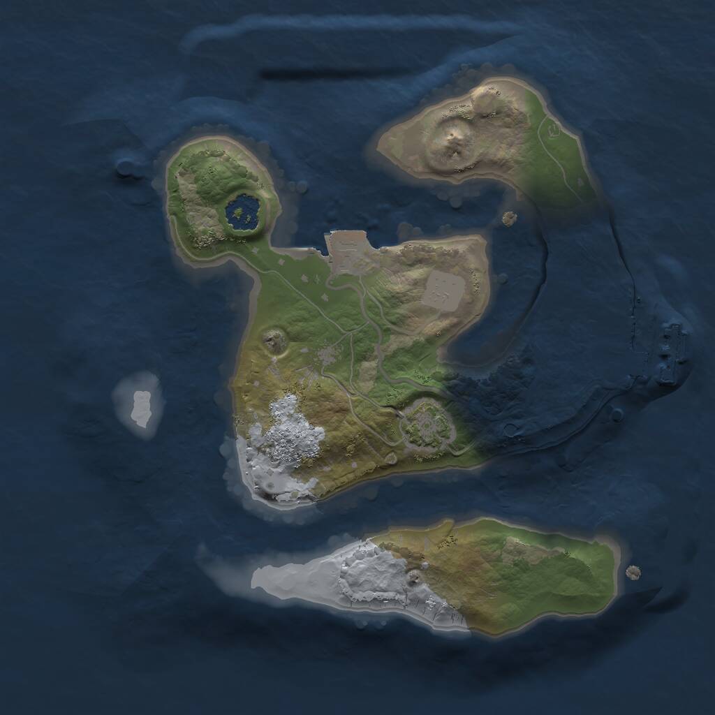 Rust Map: Procedural Map, Size: 2000, Seed: 1981006282, 3 Monuments