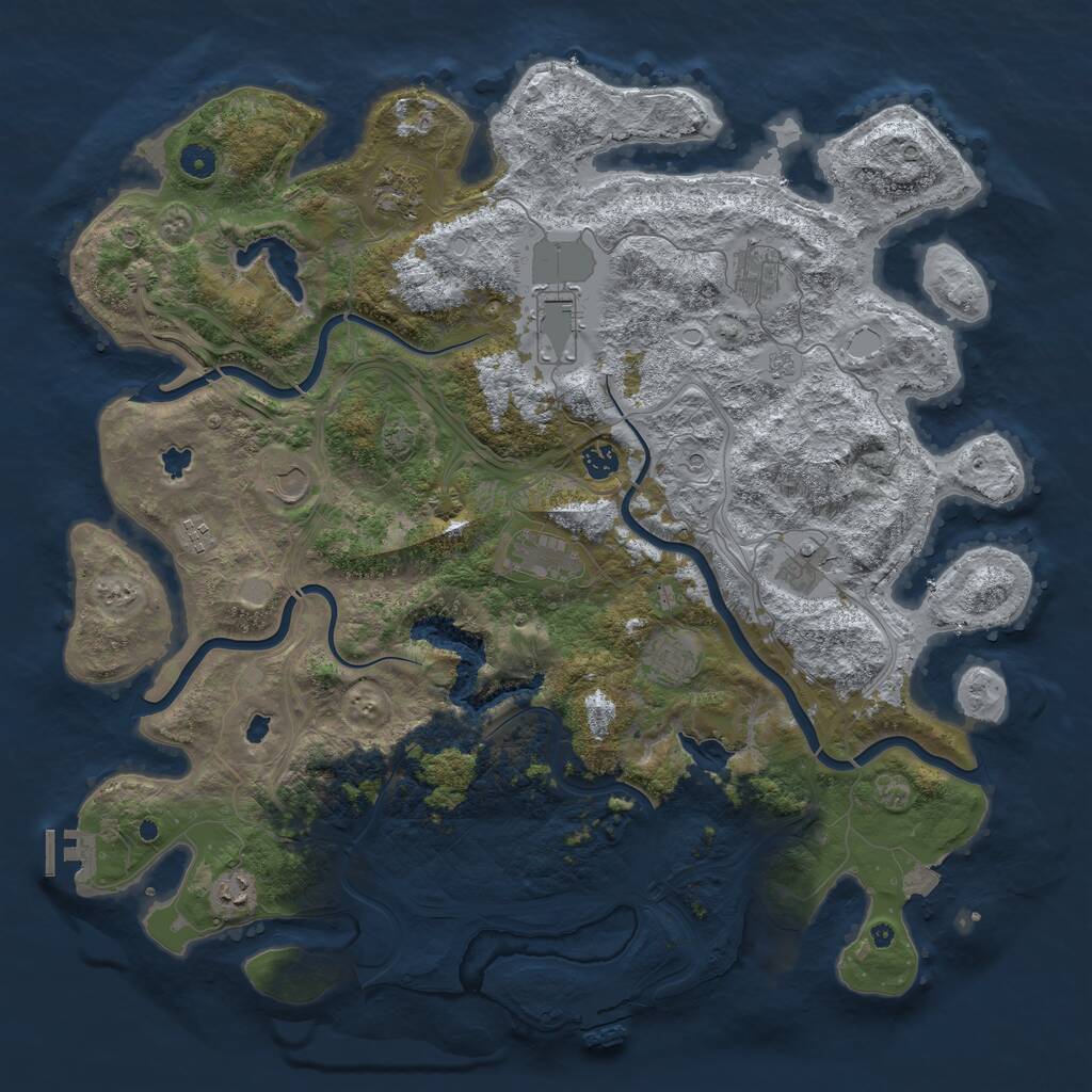 Rust Map: Procedural Map, Size: 4664, Seed: 13459231, 16 Monuments