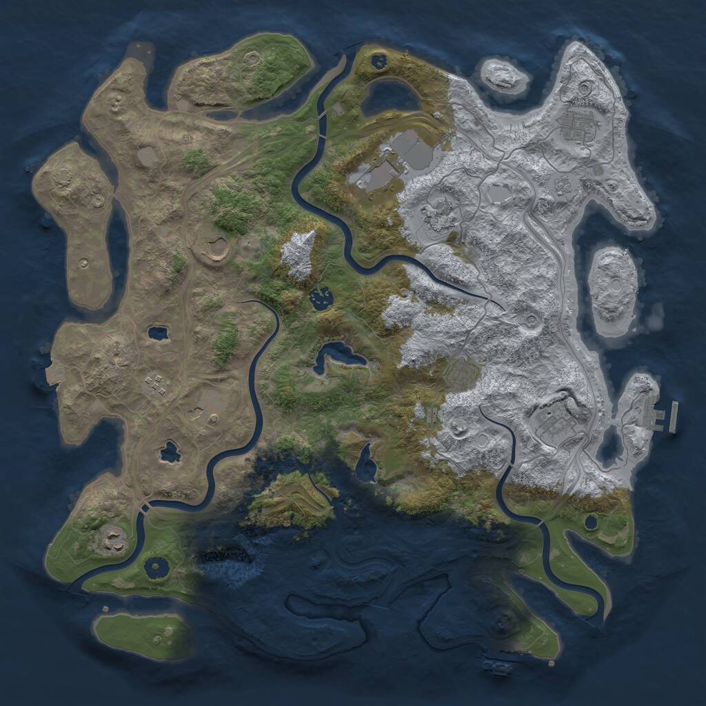Rust Map: Procedural Map, Size: 4500, Seed: 898313526, 16 Monuments