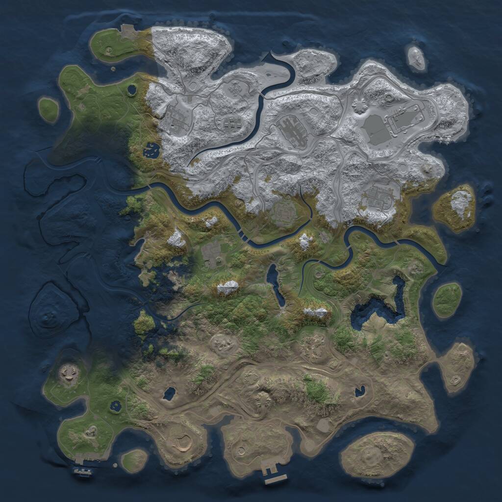 Rust Map: Procedural Map, Size: 4500, Seed: 757744490, 17 Monuments