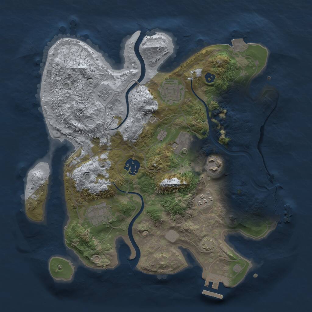 Rust Map: Procedural Map, Size: 3000, Seed: 566764717, 12 Monuments