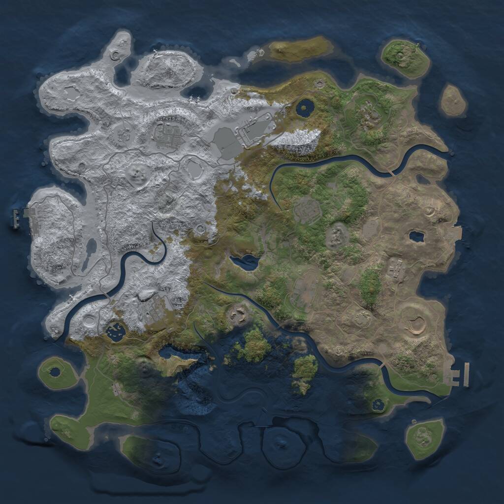 Rust Map: Procedural Map, Size: 4200, Seed: 427925888, 16 Monuments