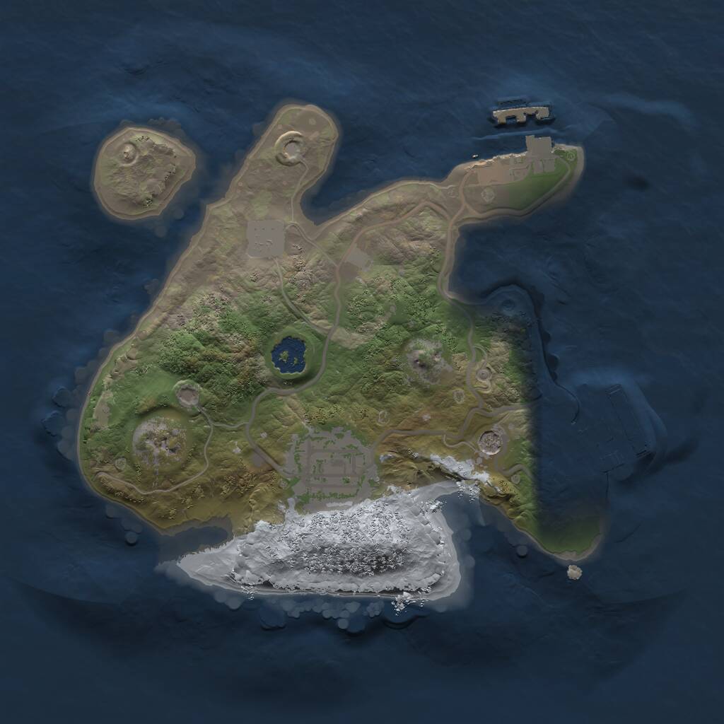 Rust Map: Procedural Map, Size: 2000, Seed: 2027777982, 5 Monuments